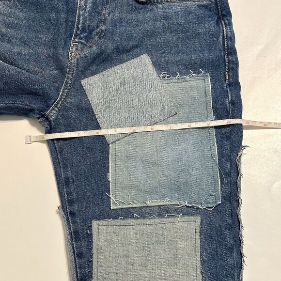 We The Free People Jeans Size 25 Bare With Me Mid Rise Straight Leg Patchwork - Picture 11 of 16